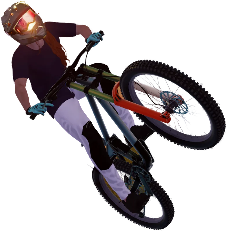 Cranked rider cutout, transparent